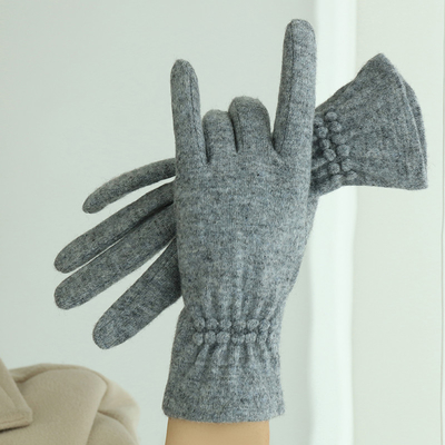 Fashionable Lady Odm Winter Warm Gloves Wear In Outdoor With Wool Knit