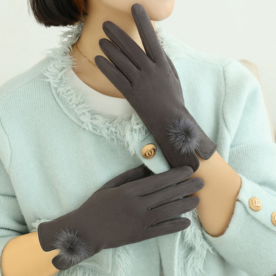 Mittens Suede Lady Driving Gloves 23cmx16cm For Women Winter