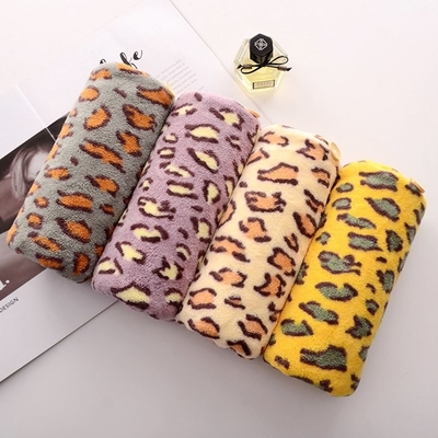 Leopard Print Microfiber Spa Hair Towel Wrap Towel Turban For Wet Hair