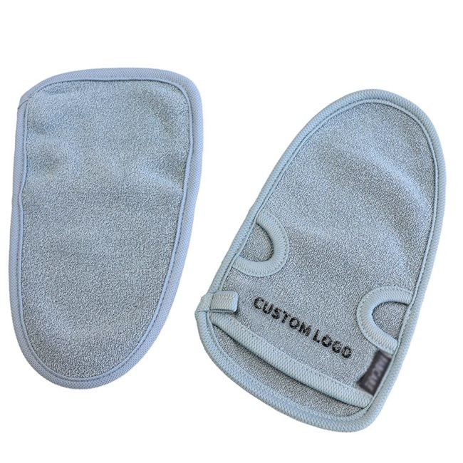 Bamboo Silk Exfoliating Bath Gloves Mitt For Body Brushing